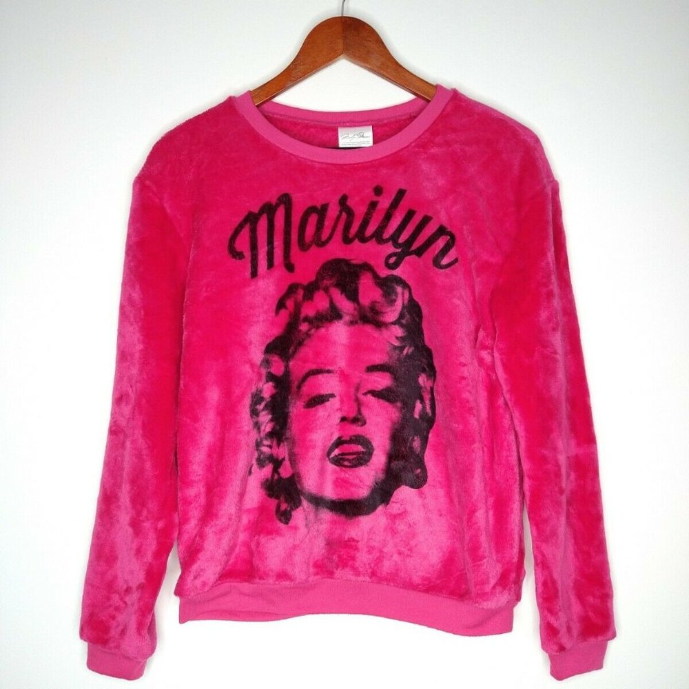 Marilyn Monroe Women's Small (3-5) Pink Fleece Pullover Sweater Soft